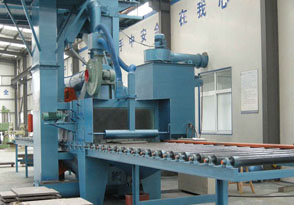 浙江豐輝機(jī)械通過式石材拋丸機(jī)作業(yè)現(xiàn)場(chǎng)